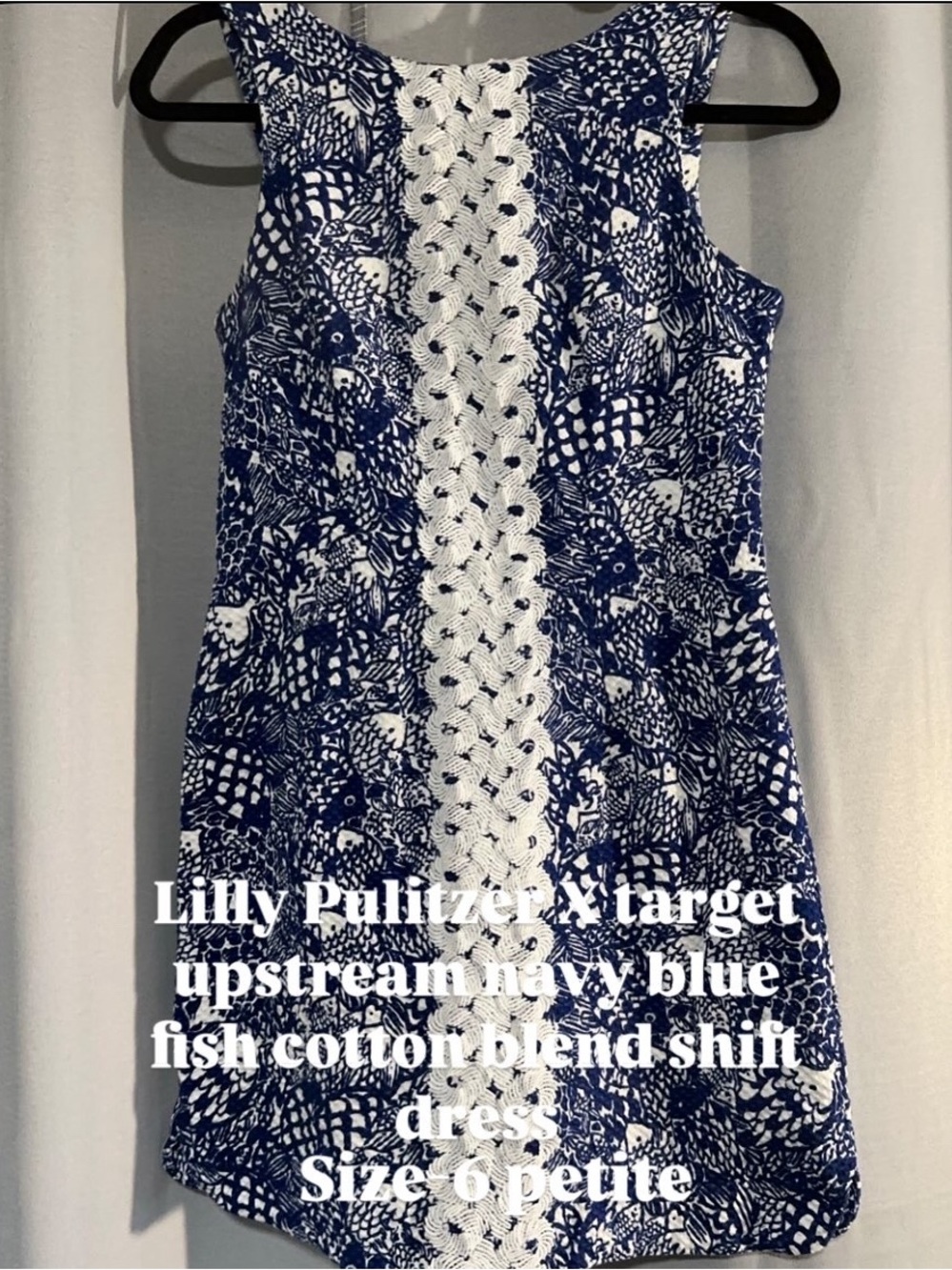 Lilly Pulitzer Navy & White Girls Cotton Blend Dress